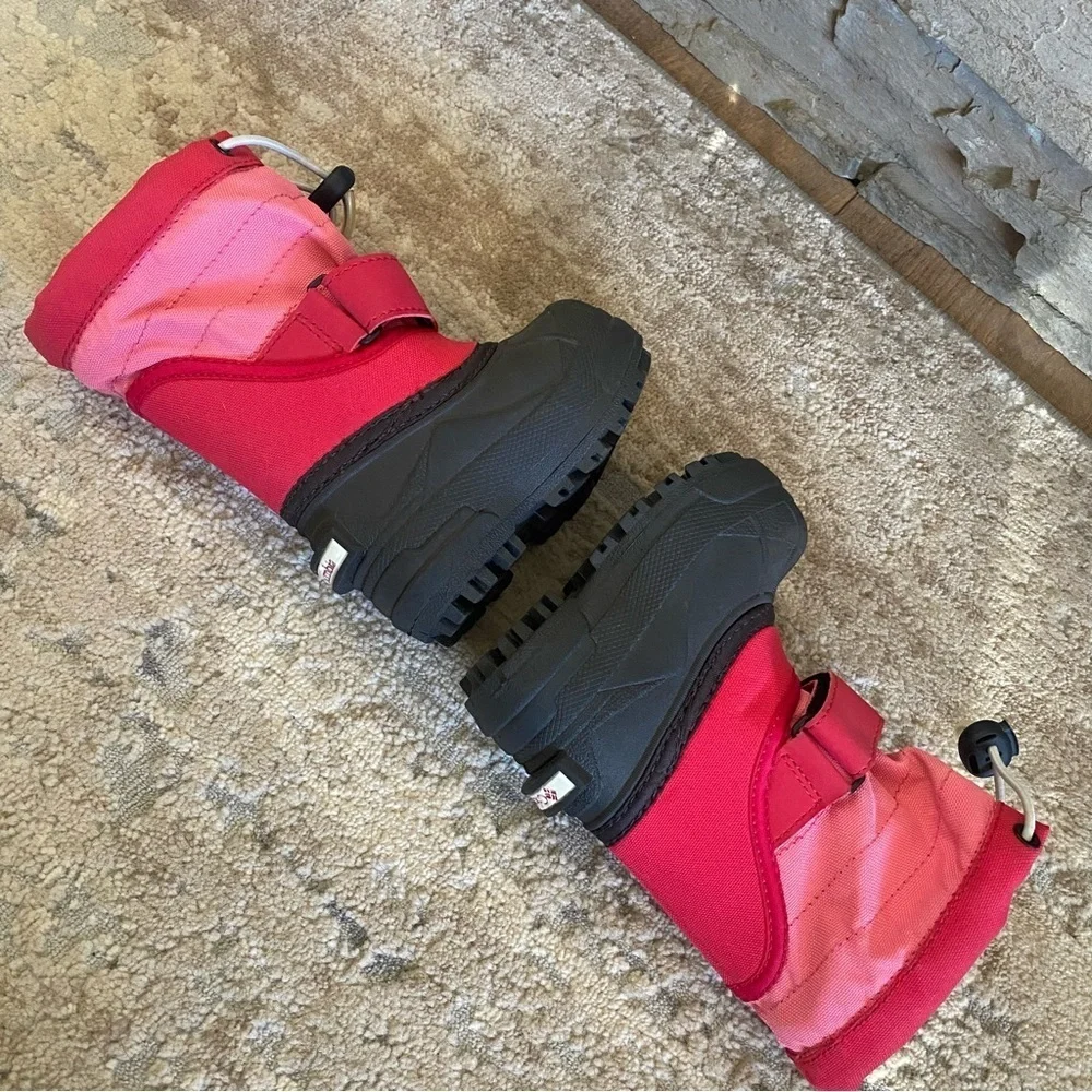 Columbia Powderbug Wool Lined Snow Boots Waterproof Tall Drawstring Pink: 4